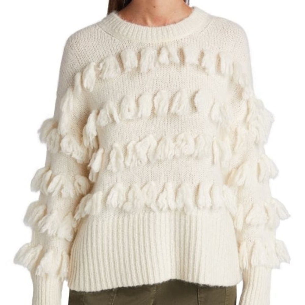 NWOT Cinque Á Sept Aurelia Tassel Sweater, Size Small